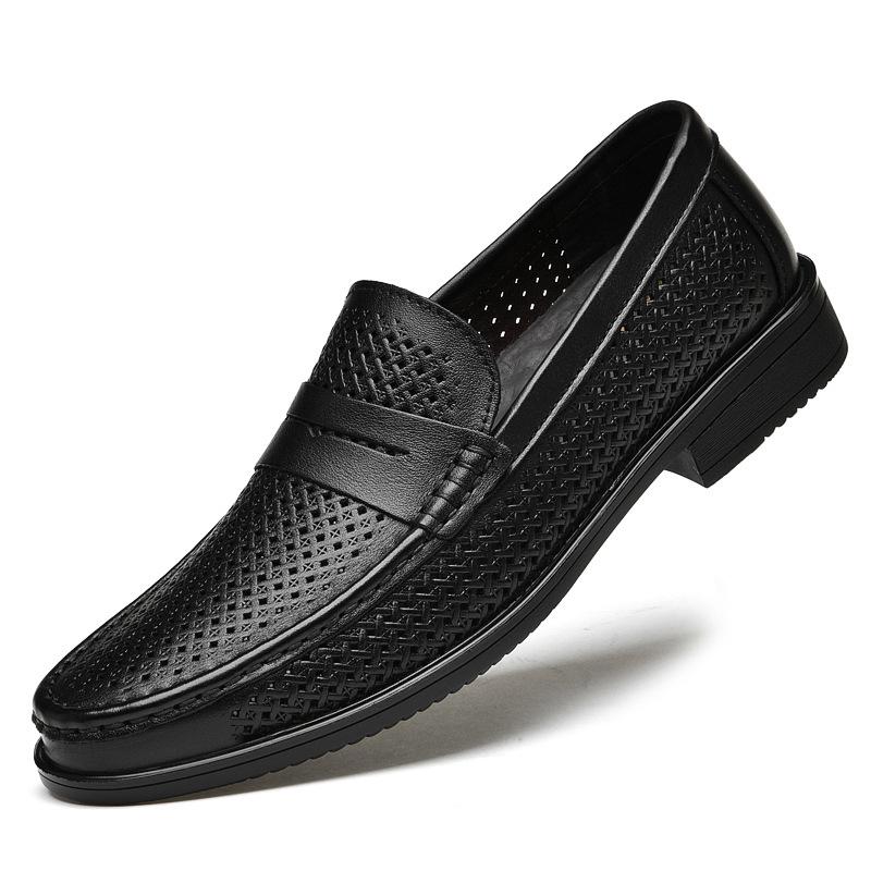 Men s Spring/Summer Casual Leather Slip-On Loafers - Breathable Cowhide Driving Moccasins 40
