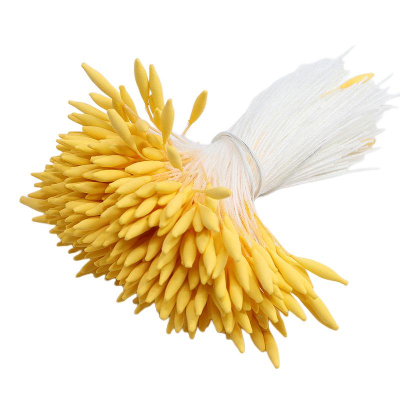 370-Piece 2mm Matte Single-Head Stamen Pistil for DIY Korean-Look Hair Accessories & Simulated Flowers
