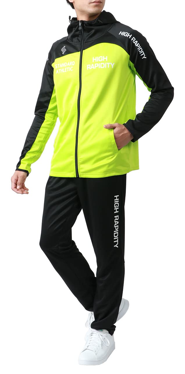 

[Soleildor] Мужской спортивный костюм, комплект из верха и низа, одежда для бега, одежда для тренировок, M, L, LL, 3L, 4L, 5L, специальный заказ, большой размер, светло-зеленый, M