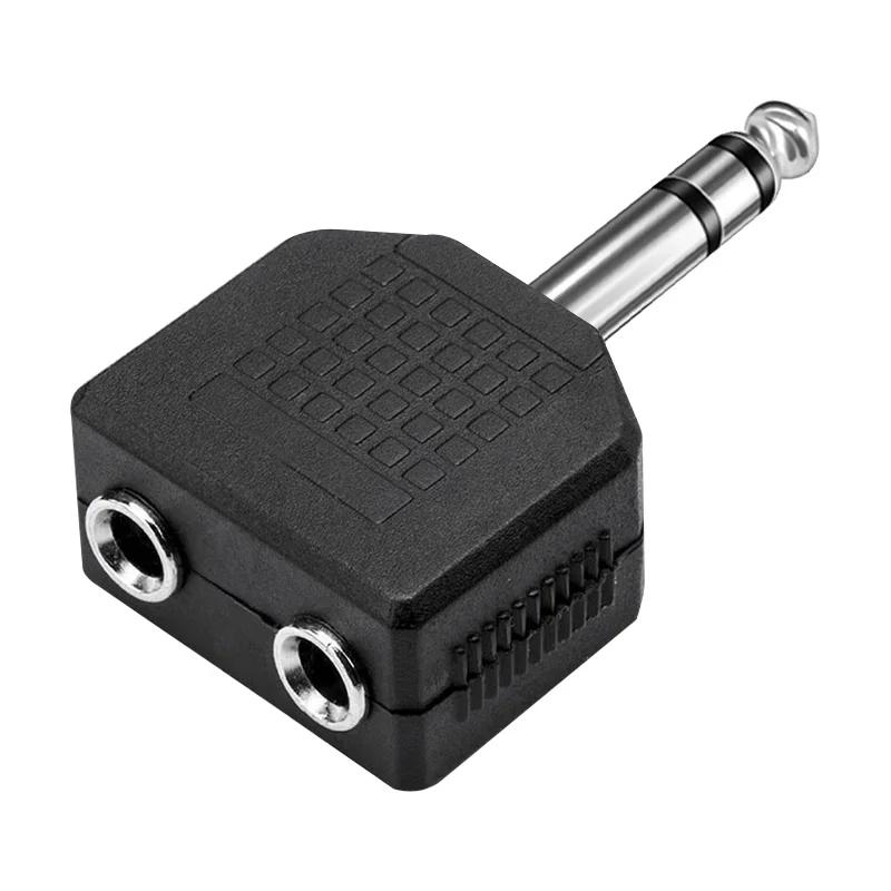 5/20Pcs Y Splitter Dual Channel Plug Jack 6.35 Stereo Male To Double 3.5 Female Connector for Audio Adapter Headphone Mic