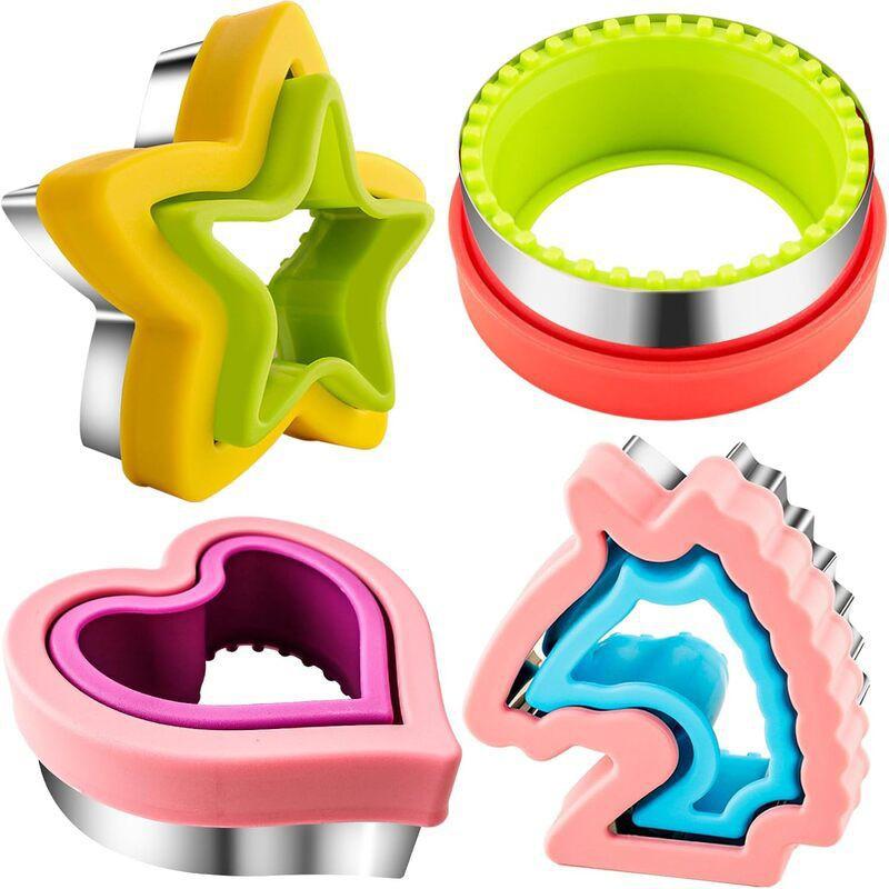 11-Piece Sandwich Cutter Set Stainless Steel PP Bread Toast Mold Heart Dinosaur Pocket Shape Kitchen Tool