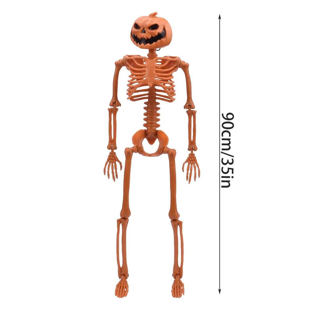 Skeleton Halloween Decoration Human Full Body Bones Halloween Decoration 2.95Ft Posable Joints Realistic Human Bones for Indoor