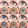FUNSACHY 1 Pair Green Contact Lenses for Eyes Natural Colored Contact Blue Eyes Lenses Korean Contacts Lenses Yearly Gray Pupil