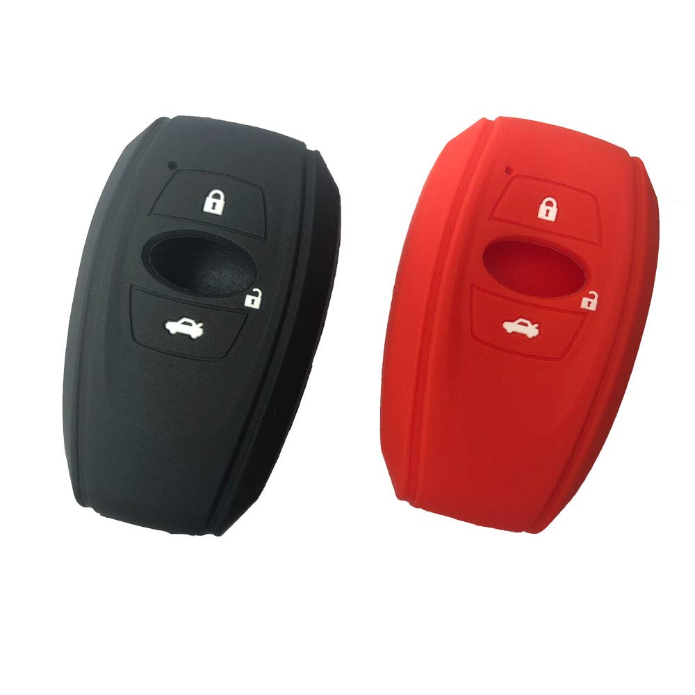 

ZIAN [Упаковка из 2 шт.] Чехол для смарт-ключа Subaru для автомобилей, 3-кнопочный силиконовый смарт-ключ красный