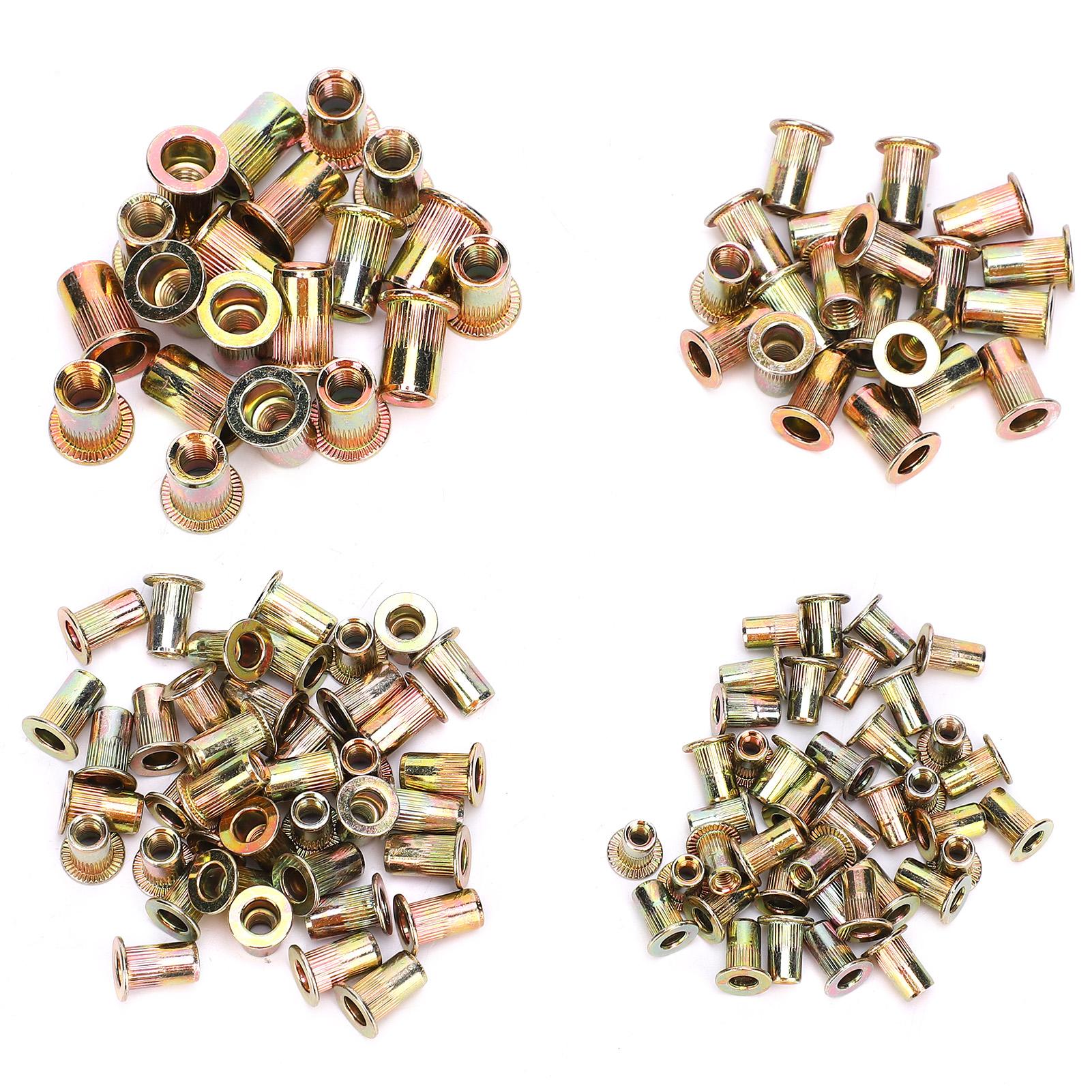 

240pcs M3 M4 M5 M6 Color Zinc Plating Rivet Nuts Set Quick Riveting Hardware Accessories