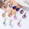 Luxury Fashion Multi‑color Teardrop Crystal Faceted Water Drop Long Dangle Earrings for Women Party Evening Earrings Jewelry