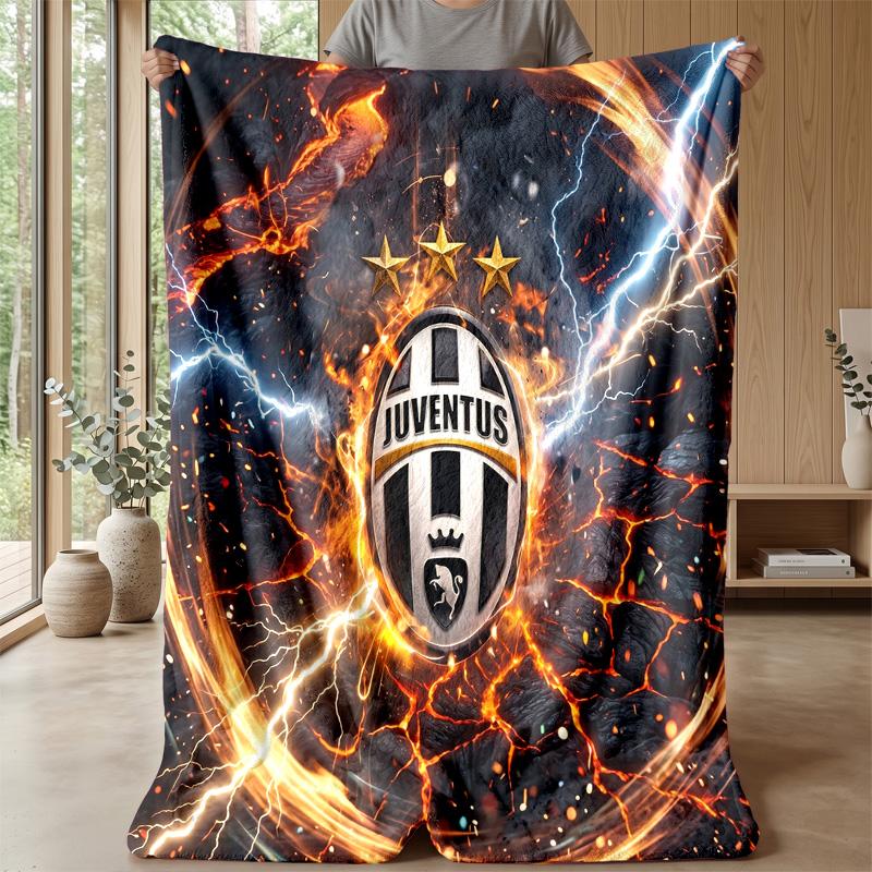 Coperta a tema Juventus FC Morbida coperta in flanella Coperta morbida tipo plaid Coperta accogliente per divano e letto per arredamento domestico
