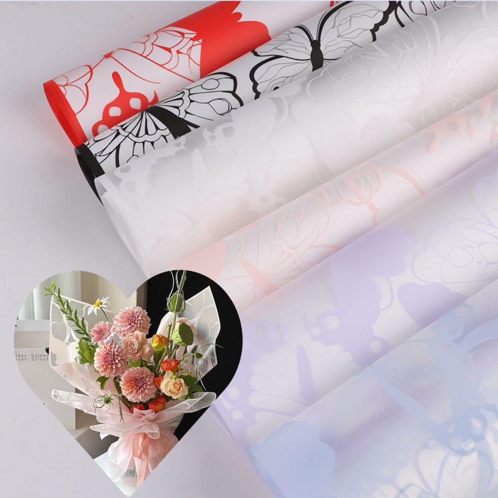 20pcs Waterproof Rose Flower Bouquet Packing Bag Butterfly pattern Wrapping Sheets  Valentine's Day