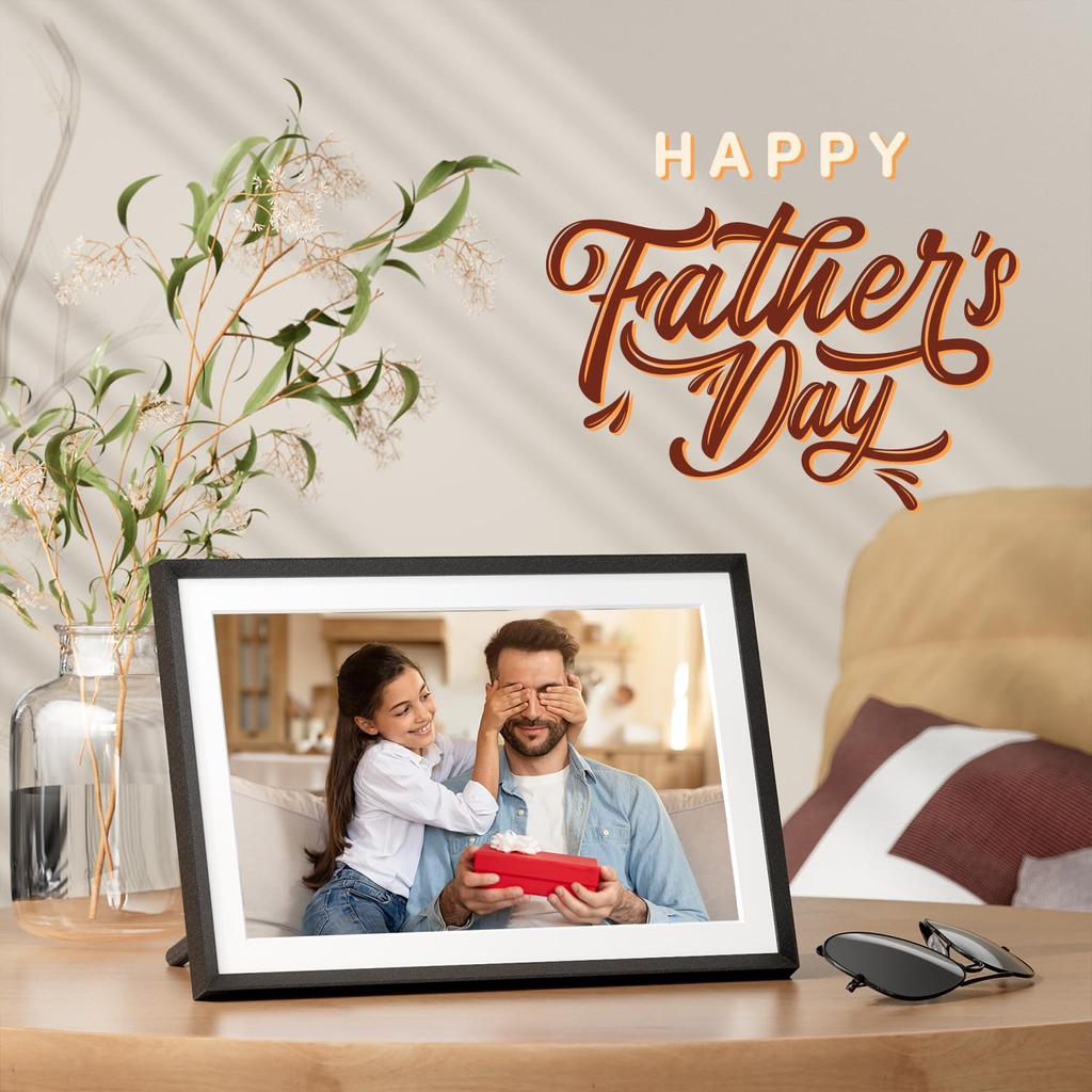 Digital Picture Frame 15.6" Large Wifi Digital Electronic Photo Frame with 32GB Storage 1920x1080 FHD Touch Screen