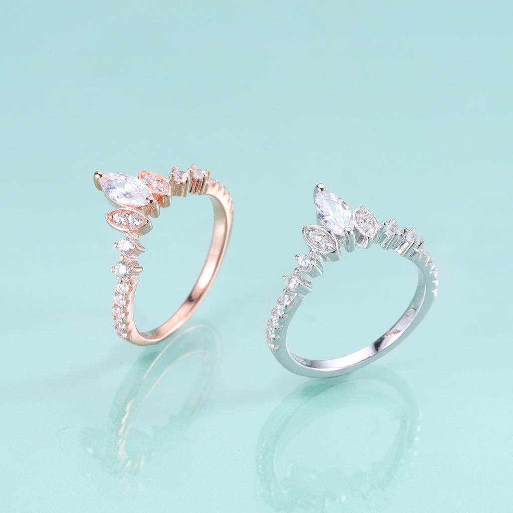 Crown Diamond Ring S925 Silver Inlaid Zircon Ring Wedding Ring Stacked With Personalized Silver Ring For Women