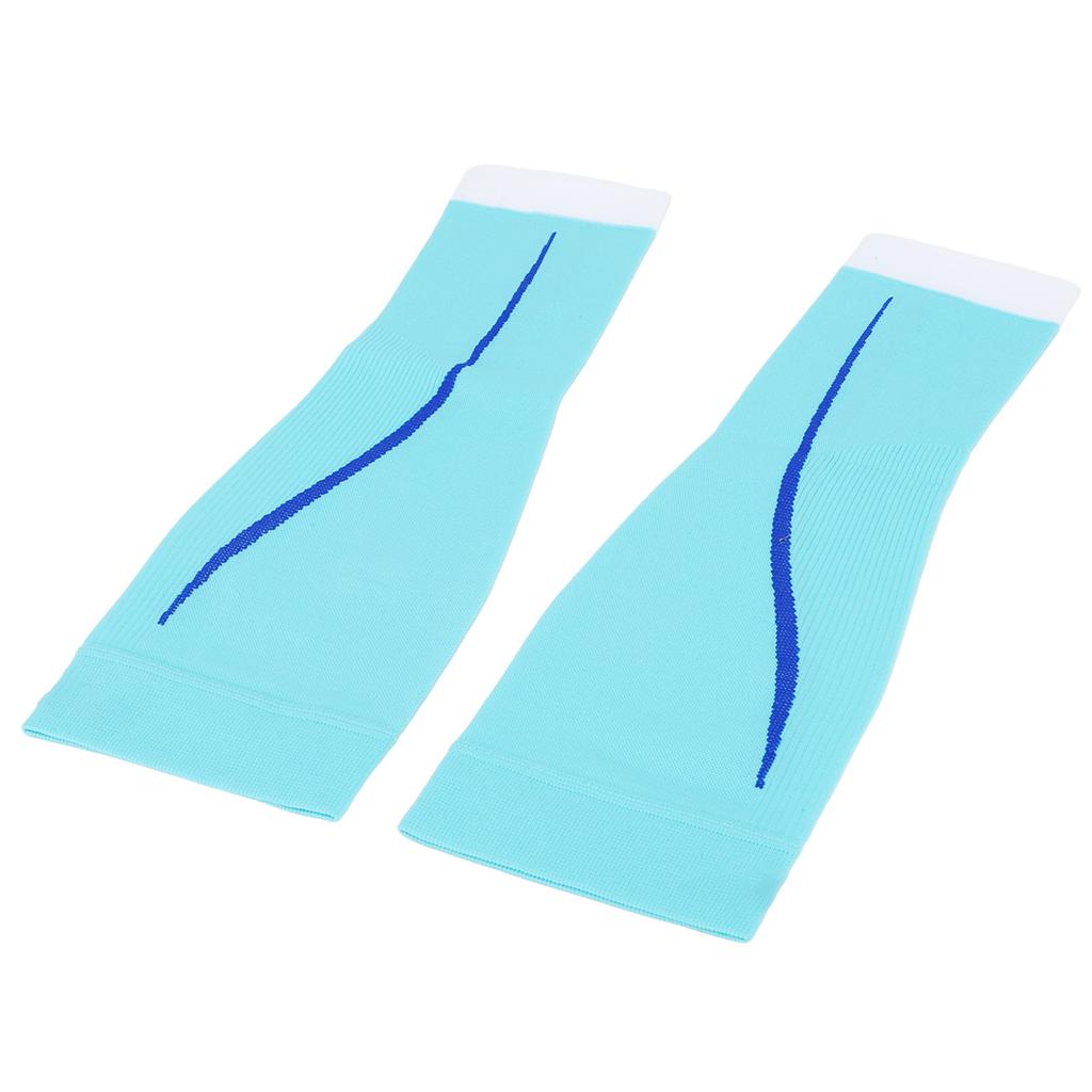 1 Pair Calf Compression Sleeve Breathable Lightweight Light Blue Footless Calf Sports Socks for Running Cycling