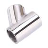 Hardware Boat Ship Yacht Motorboat Hand Rail 60 Degree Tee Fittings For 25mm 1" Pipe Silver