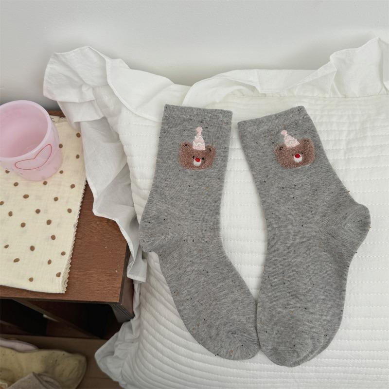 Flickor Höst och Vinter Söt Tecknad Björn Födelsedagshatt I Tubsockor
