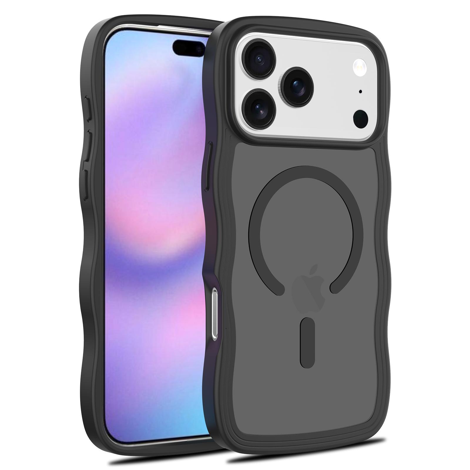 

Wave Pattern Phone Case for Magsafe Mag Safe Iphone 17 Pro Max Air 16E 16 E 15 Plus 14 13 12 17Pro 16Pro Matte Magnetic Phone Cover Accessories iphone 17 pro max чёрный