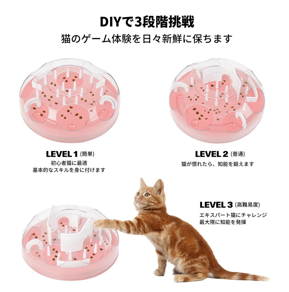 Pet Prime Cat Educational Feeding Stimulates Reduces IQ Search and Find Toy, Anti-Eating Maze, Toy, Treat-Getting Game, Game, Feeder, Curiosity,