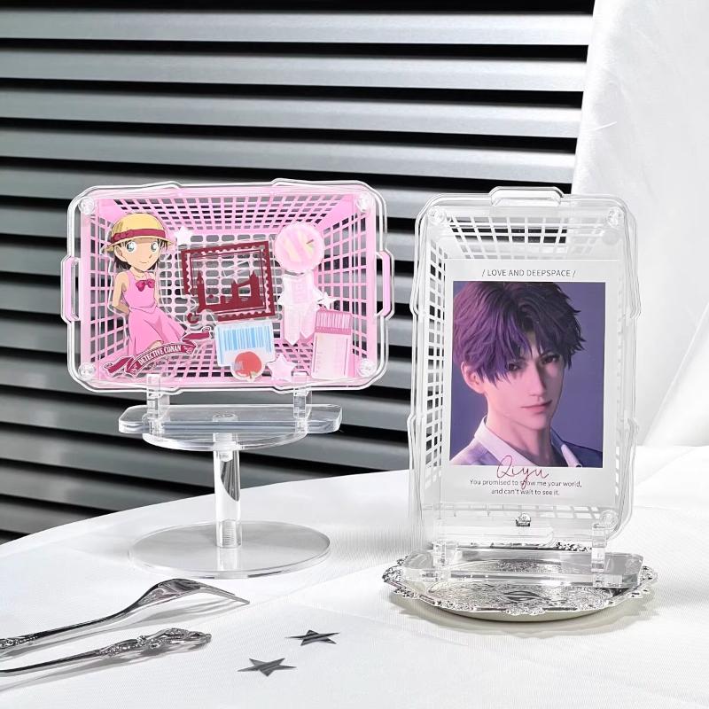Shopping Basket Acrylic Photo Frame Creative Kpop Card Holder 3 Inch Anime Photocard Protective Case Stylish Card Sleeves 2025