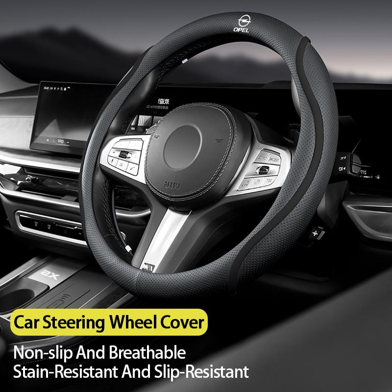 AAAYR1 Nappa Leather Car Wheel Steering Cover Non-slip Cover Accessories For Opel Corsa Astra Insignia Vectra Zafira Meriv Ampera