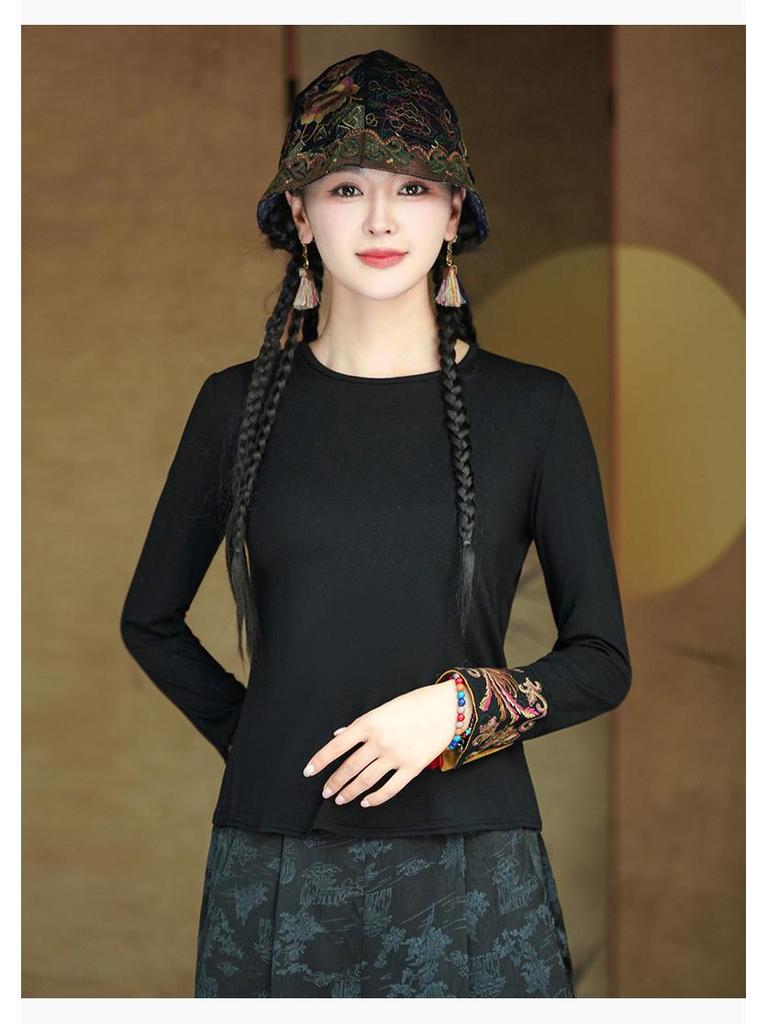 Ethnic Style Embroidered Women's Jacket Cardigan Top