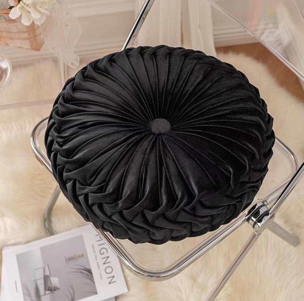 Nordic Pumpkin Pleated Round Throw Pillow Cushion for Sofa & Living Room