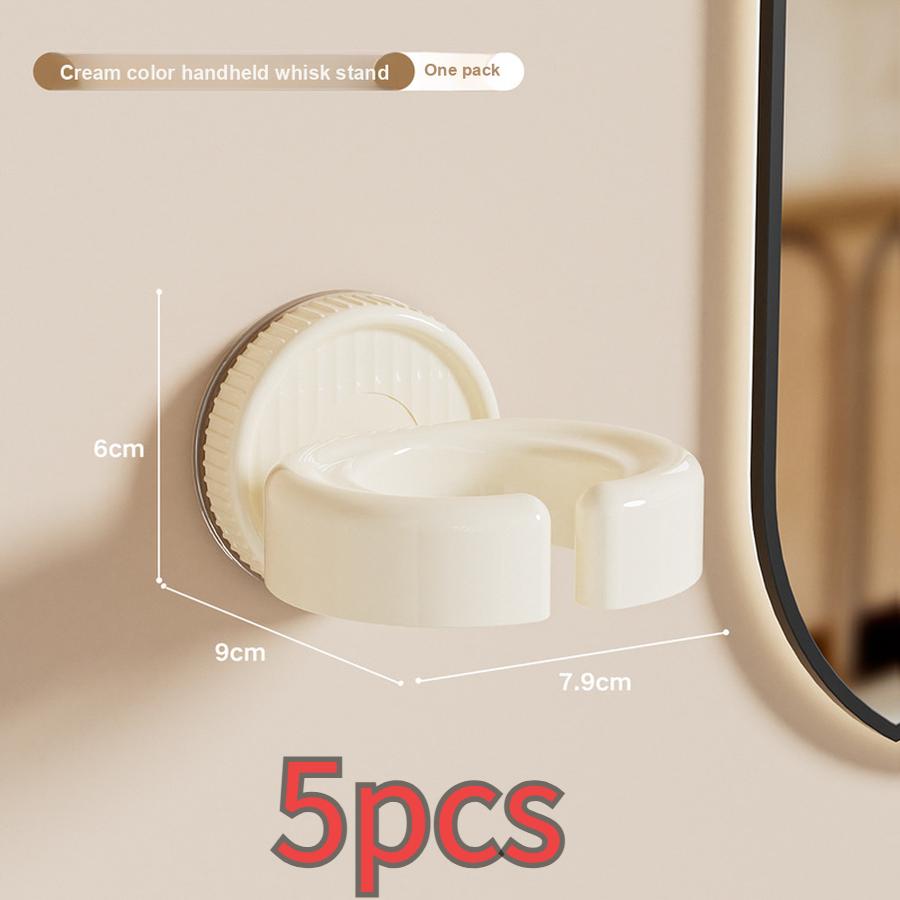 5 pcs Wall Mounted Hair Dryer Rack Holder with Suction Cups - No Drilling Bathroom Organizer
