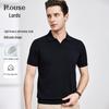Luotz Men's Silk Cotton Blend Short-Sleeve Polo Shirt