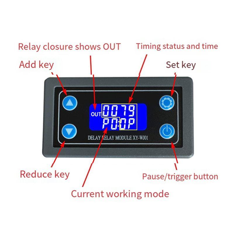 Aug. DC 6-30V LED Digital Time Delay Relay Module Programmable Timer Relay Control Switch Timing Trigger Cycle With Case