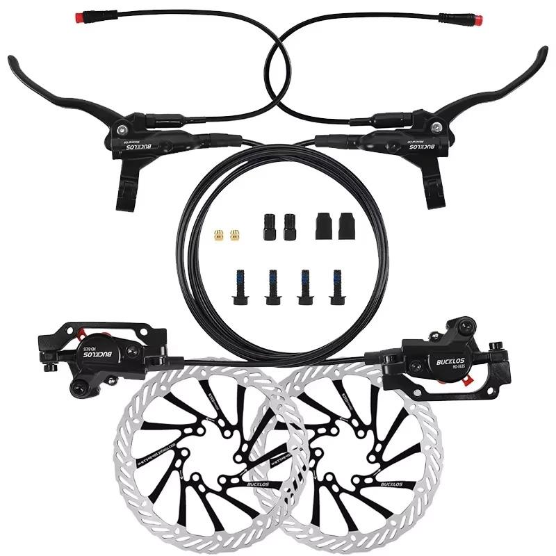 2 Piston E-Bike Disc Brake Set Power Off Bicycle Hydraulic Disc Brake E Scooter Power Control Shifter Bicycle Brakes 160 rotors