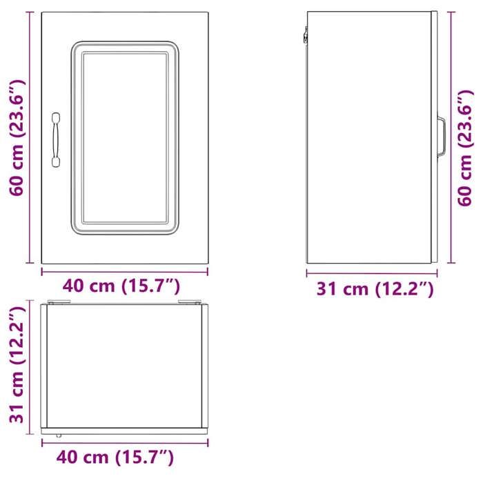 VidaXL Wall-mounted Kitchen Cabinet Kalmar Smoked Oak Engineered Wood, Wall-mounted Kitchen Furniture, Cabinet for Kitchen Wall, 853552
