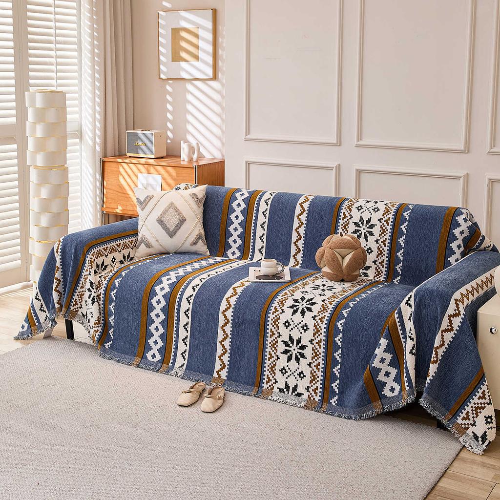 Bohemian Style Thick Chenille Sofa Cover Throw Blanket All Season Universal Couch Protector Bedspread