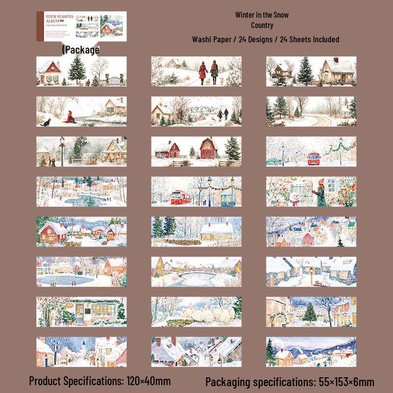 Beautiful Day Sticker Book: Four Seasons Retro Scenery for DIY Journal and Collage Decoration