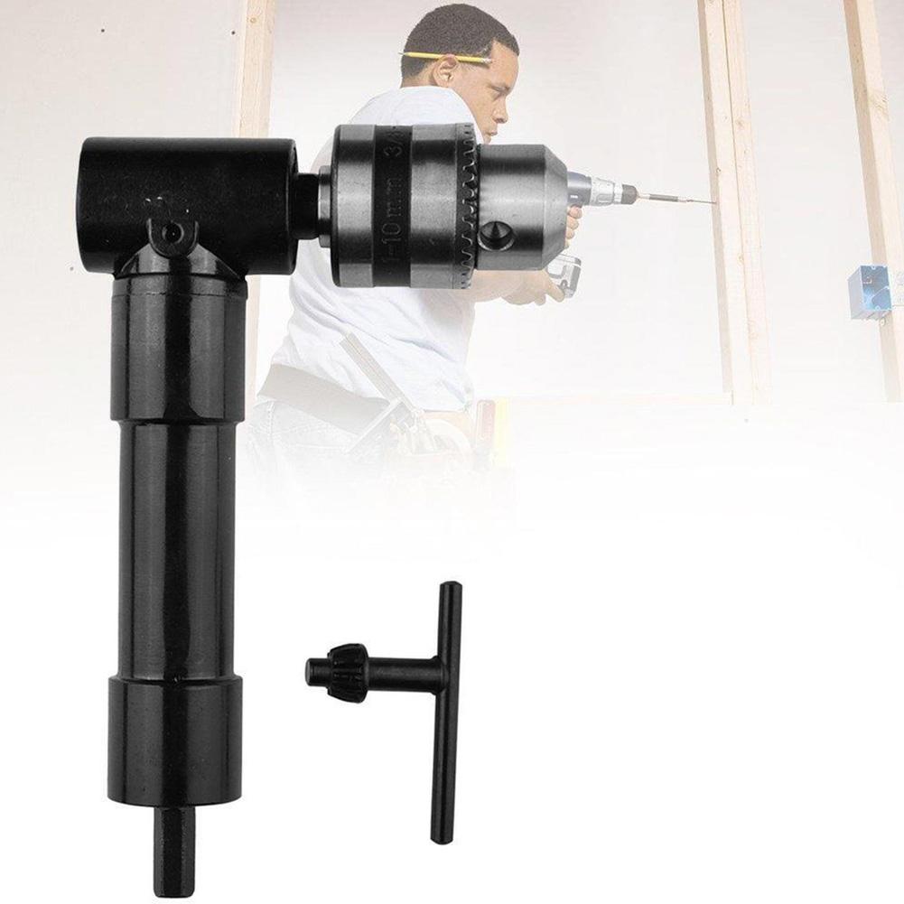 90 Degree Right Angle Electric Drill Chucks 3-claw High Precision Chuck Extension Accessories Conversion Angle Drill