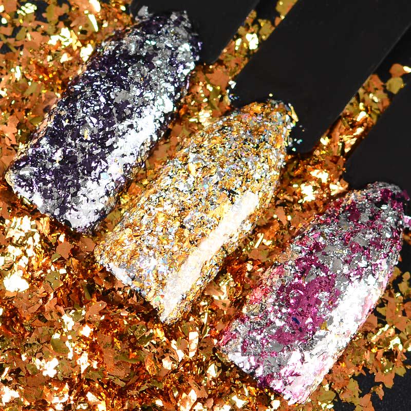 Mtssii 1Box Chameleon Magic Glitter Shinning Powder Manicure Dust Irregular Nail Art Decoration