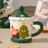 Christmas Mug with Lid Simple Sturdy and Ready To Use Suitable for Indoor Outdoor Everyday a Handy