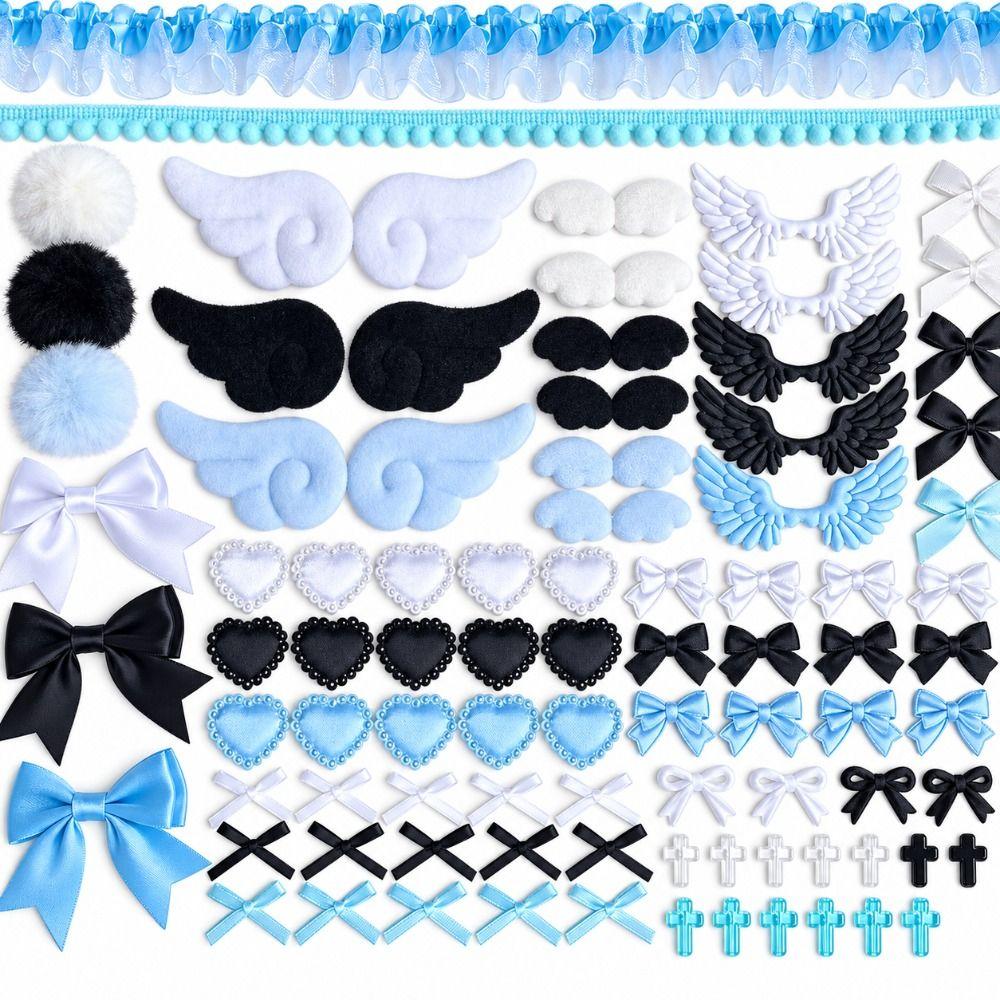 118pcs Polyester Ribbon Lace Trim Set Cloth Bag Decoration Material Kit Scrapbook Decorating