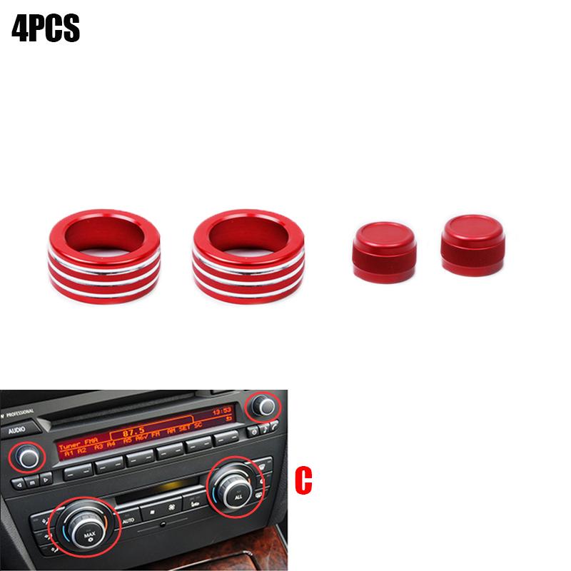 Für BMW 3er-Serie 2005–2013 E90 E91 E92 E93 320i 325i Auto-Klimaanlagen-Soundknopf-Abdeckung Innendekoration 3/4-tlg.