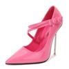 Fashion Super high heels for women, slim heels, pointed toe, shallow mouth single shoes new patent leather plus size reverse shoes, 12CM