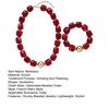 Chic Retro Style Jewelry Accessories 1 Set Red Beaded Bracelet Necklace, Acrylic Square Bead Choker Comfortable Lightweight Neck And Set, Chunky