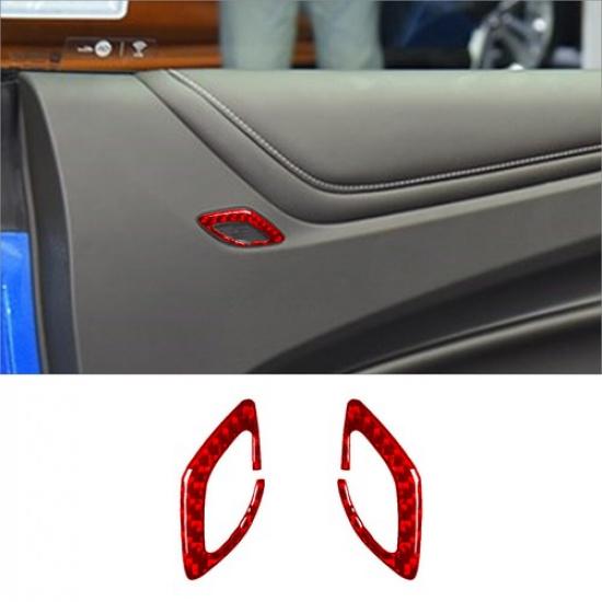 For Chevrolet Camaro 2016-22 Red Carbon Fiber Interior Door Lock P Cover Trim