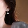 High-End S925 Sterling Silver Square Stud Earrings with Pearls: Versatile Fresh Design for Women
