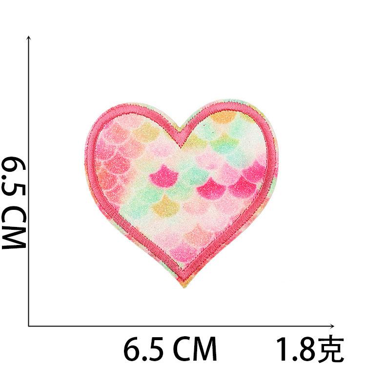 Embroidery Cloth Stickers Gradual Change Love Patch Stickers Colored Heart-Shaped Embroidery Stickers Clothes Decoration Embroidery Chapter Boy