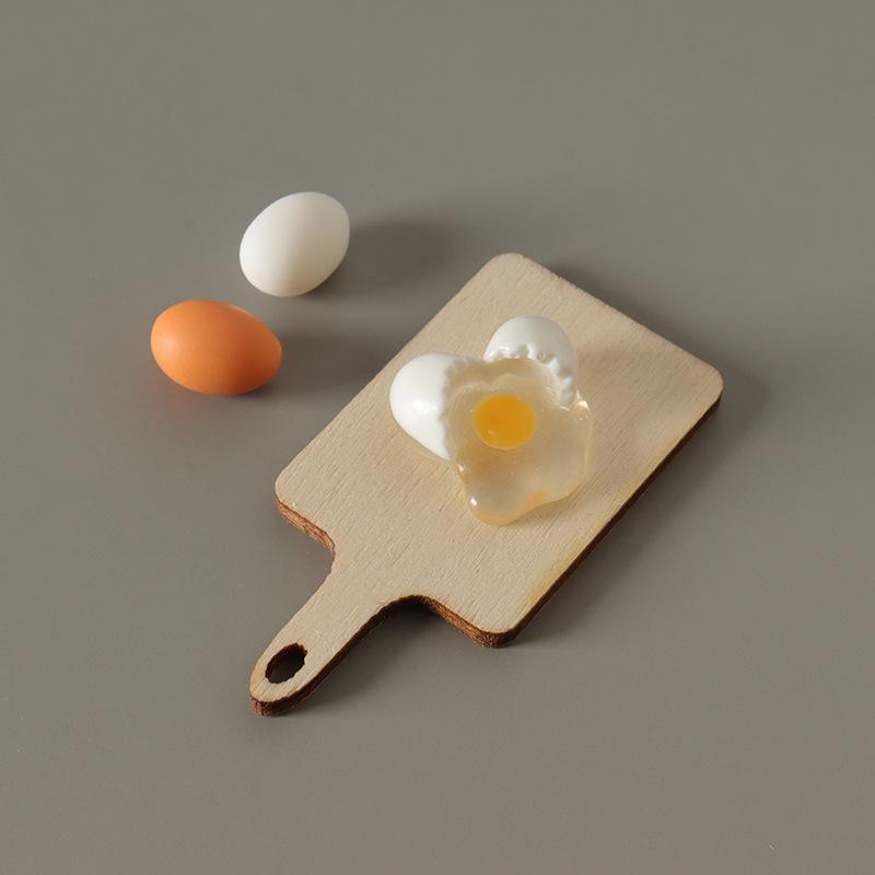 1:12 Dollhouse Mini Egg Frying Pan Kitchenware Model Dollhouse Kitchen Scene Accessories Children Pretend Play Toys Kit