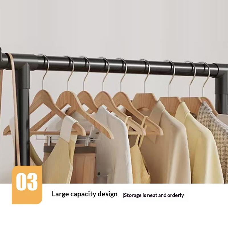 Bedroom Clothes Drying Rack Household Living Room Clothes Storage Rack Wear-Resistant Single Bar Clothes Rack