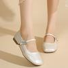 2025 New Low-heeled Single Shoes Autumn New Square-toe Shallow-mouth One-band Soft-soled Non-slip Low-top Shoes