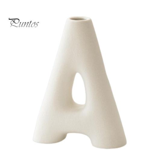 

Керамическая ваза с буквами, настольная декоративная подставка для цветов, минималистский стиль, однотонная ваза для домашнего декора, гостиной, столовой A белый