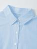 Solid Color Pleated Long-sleeve Women's Bamboo Cotton Lapel Top