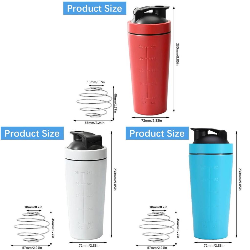 Multifunkční šejkr na proteinový prášek Velký objem 500ml 750ml Nerezový Pro venkovní fitness a míchání smoothie