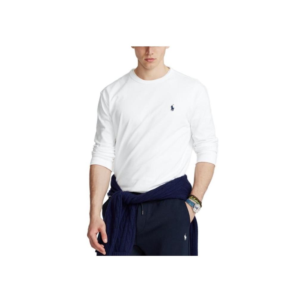 Polo Ralph Lauren Solid Color Crew Neck Casual Long Sleeve T-Shirt Men Tops White MNPOTSH16820170-100