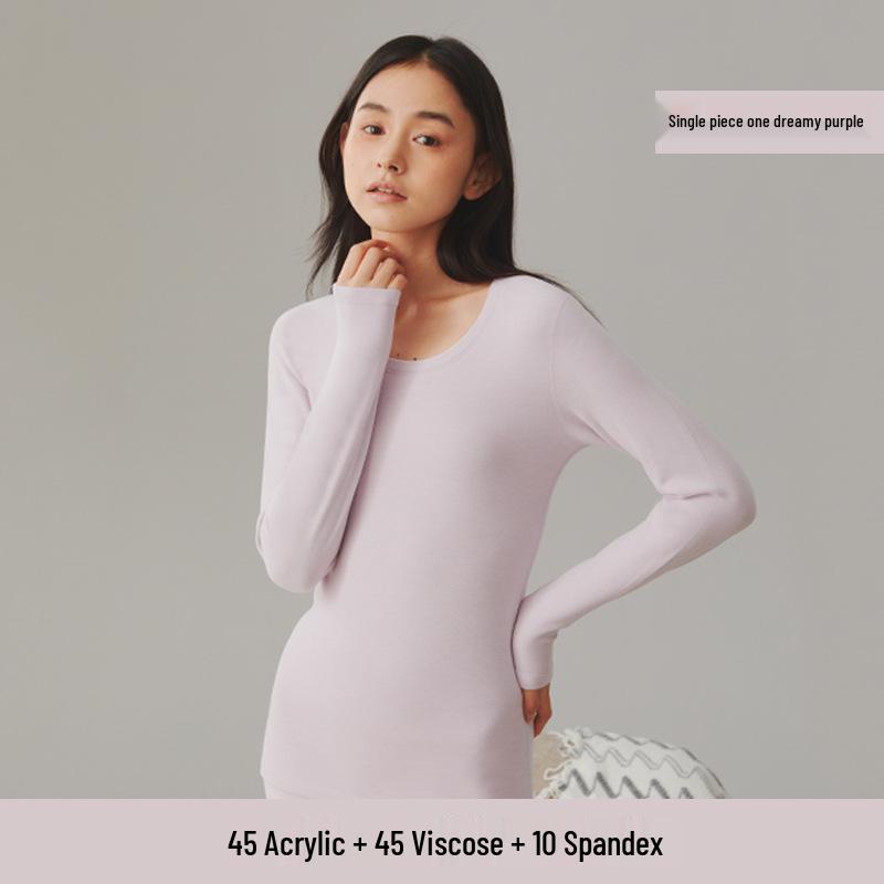 Women's Extra Thick Fleece-Lined Acrylic Thermal Base Layer Top