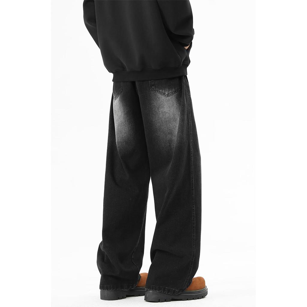 TIDEWORD Baggy Casual Pants for All Stylish for and Winter Men's Wide-Leg Jeans, Jeans, Seasons, Spring, Summer, Fall, (8027-Black-3XL)