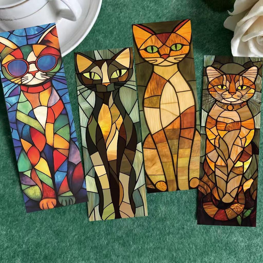 30PCS Elegant Cat Bookmarks Exquisite Reading Pages Book Markings Student Creative Gifts Decoration Page Markings Cards